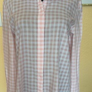 LAFAYETTE 148 NEW YORK WOMEN'S LONG SLEEVED PLAID SHIRT SIZE S